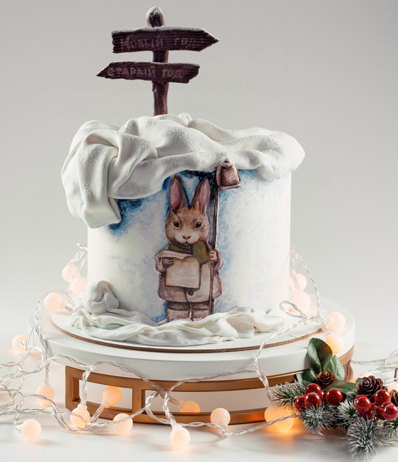 Новогодний торт «Дорога к Новогодней сказке»