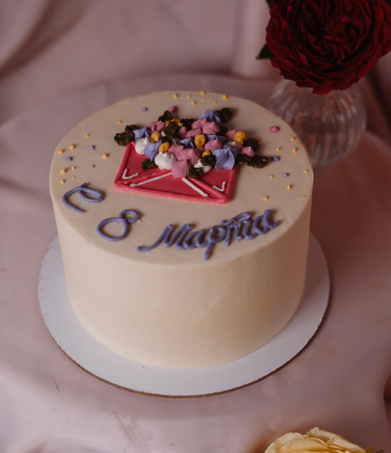 Мини торт «Открытка с цветами»