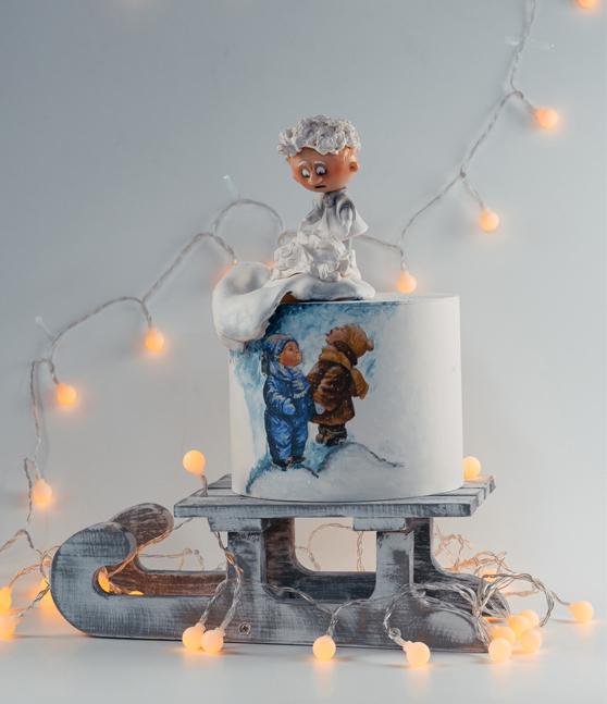 Новогодний торт «Сани»